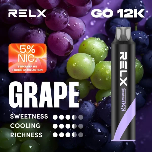 20260105063018840.webp RELX Smash Go 12000口 拋棄式電子煙|15ml 澎湃大容量+獨家防乾燒技術,3%~5% 尼古丁鹽
