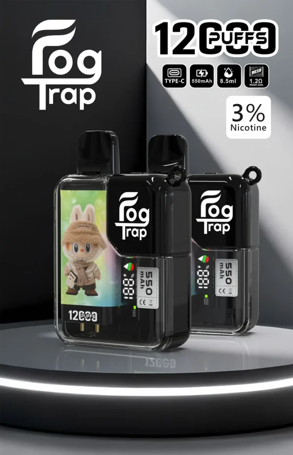 【買十送一】Fog Trap 蠟筆小新 × LABUBU 限量聯名 12000口拋棄式電子煙｜油電數位顯示屏＋雙檔功率切換