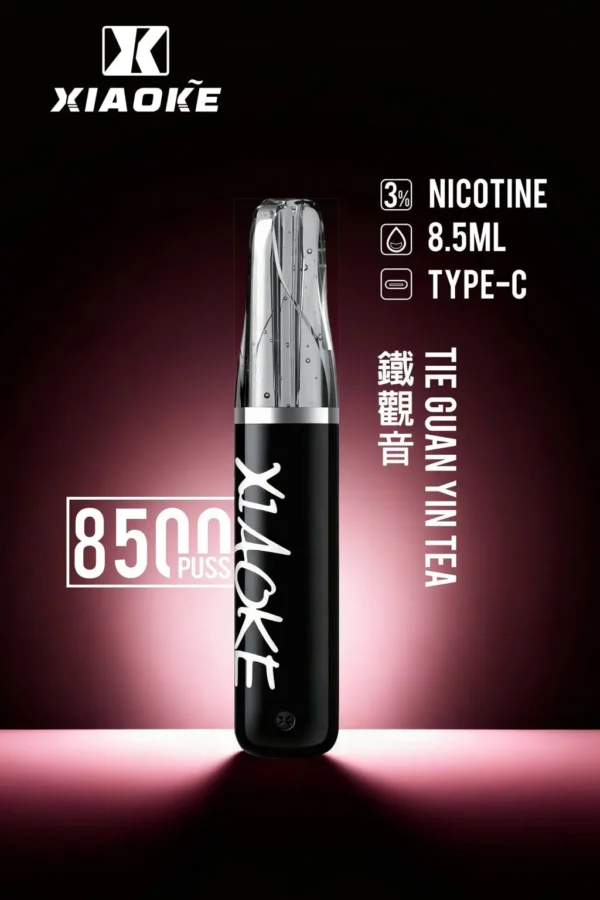 XIAOKE 梟客 8500口拋棄式電子煙｜8.5ml 儲油量，支援 Type-C 充電