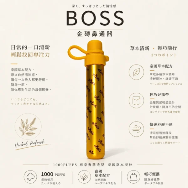 ChatGPT-Image-2026年8月20日-下午11_51_08.webp BOSS 泰國金磚鼻通器 1000口|霧化鼻吸棒,清新提神與暢通呼吸升級版