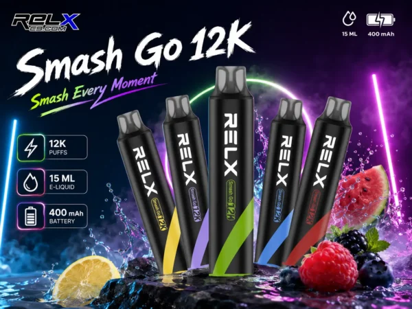 ChatGPT-Image-2026年8月31日-上午04_15_34.webp RELX Smash Go 12000口 拋棄式電子煙|15ml 澎湃大容量+獨家防乾燒技術,3%~5% 尼古丁鹽