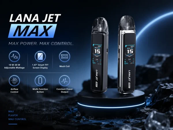 ChatGPT-Image-2026年8月31日-下午07_52_16.webp 【買1贈煙油】LANA / ILIA-JETMAX 聯名 側注油小煙主機套裝|1.47吋彩色大螢幕+1200mAh 續航,通用小煙煙油