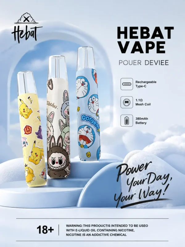 Hebat 喜貝 Labubu 聯名 一代通用主機｜8.5W 穩定輸出＋金屬細膩觸感，完美適配一代通用煙彈