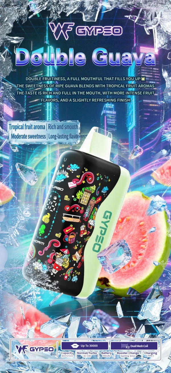 GYPSO滿天星30000口抛棄式電子煙-11.webp GYPSO 滿天星 30000口拋棄式電子煙|18ml巨量油艙+Normal/Turbo雙模式切換