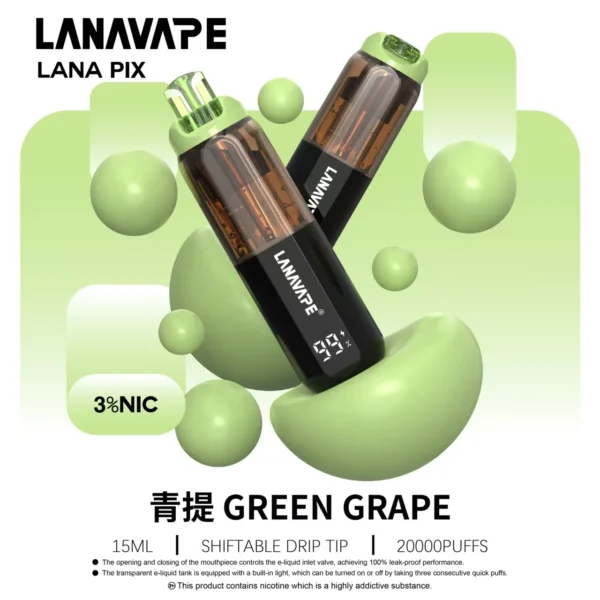 LANA PIX 閃光彈 20000口拋棄式電子煙｜獨家可摺疊吸嘴＋15ml巨量儲油