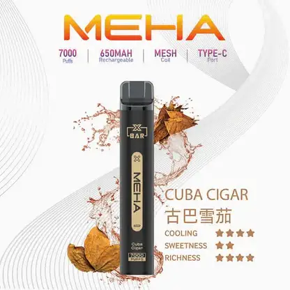 MEHA-XBAR-拋棄式-7000口小黑條-1.webp MEHA XBAR 魅嗨 小黑條 7000口 拋棄式電子煙|Mesh 芯強勁爆發力+極強冰感體驗,3% 尼古丁鹽黃金配方搭配 650mAh 可充電長效續航