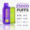 【買一盒煙彈送主機】KEYSTONE 鑰石 FLEX-3 25000口拋棄式電子煙｜15ml透明可視油艙＋三段功率調節