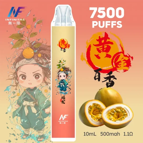INF 無限 鬼滅之刃聯名 7500口 拋棄式電子煙｜鬼滅之刃聯名造型＋10ml 大容量煙油，Mesh 網芯強勁爆發，配置 550mAh 大容量電芯