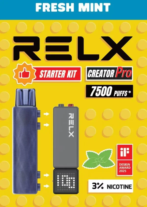 圖片_20260131011126_146_7.webp RELX 悅刻 Creator 積木 7000 口拋棄式電子煙入門套裝|含主機+6ml 儲油倉
