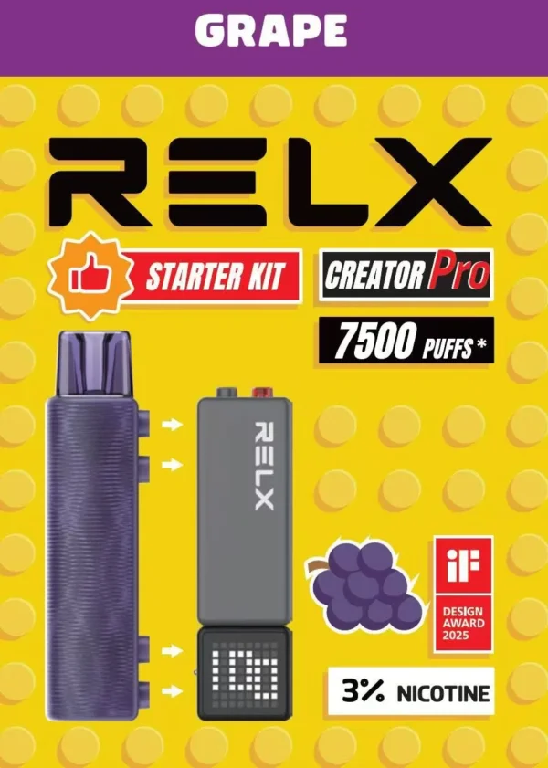圖片_20260131011127_147_7.webp RELX 悅刻 Creator 積木 7000 口拋棄式電子煙入門套裝|含主機+6ml 儲油倉